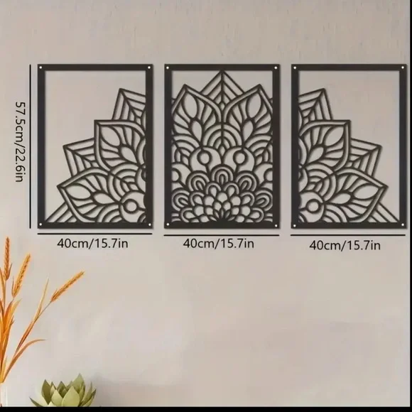 Black Geometric Art Wall Decor Set